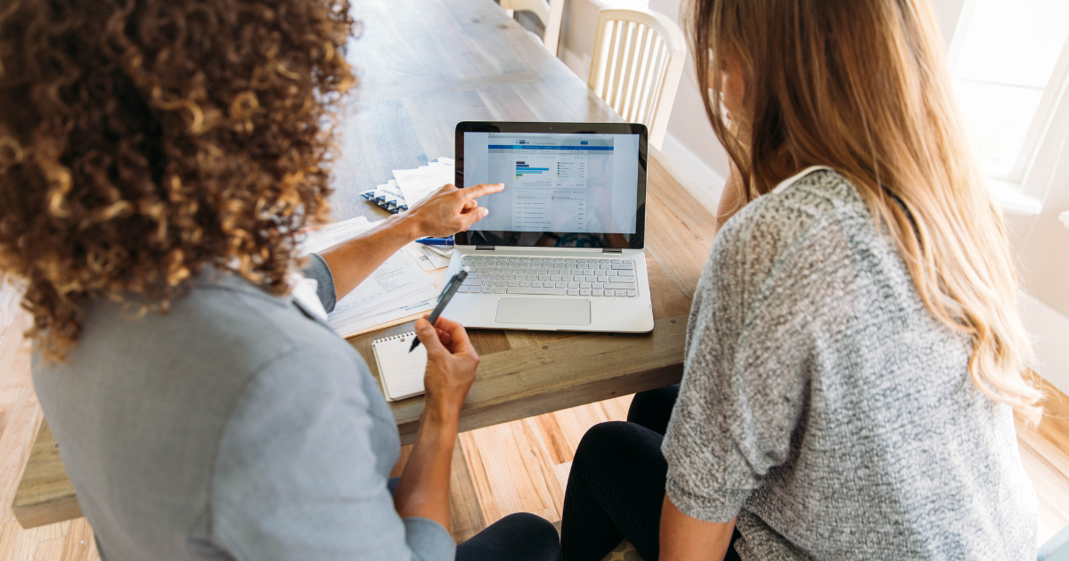 financial advisor with client